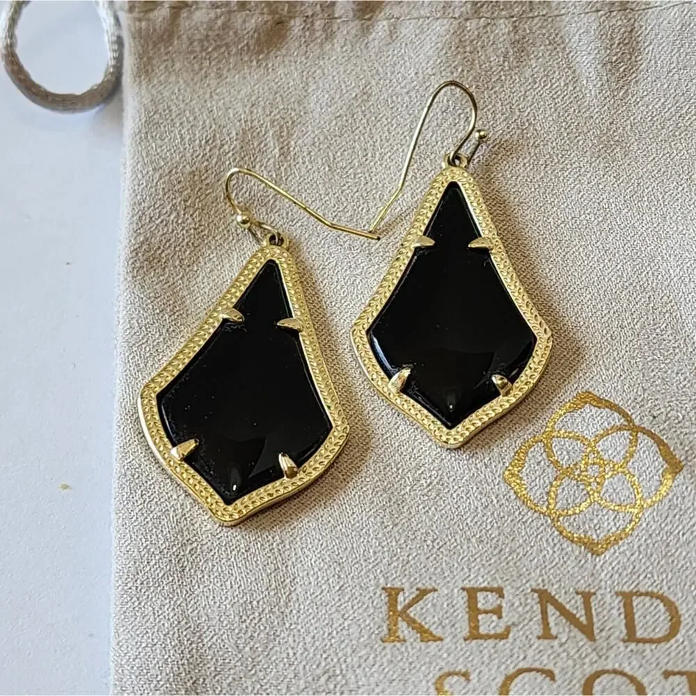 Kendra‎ Scott gold and Black Alex Drop Earrings